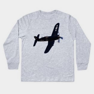 Vought F4U-7 Corsair no background Kids Long Sleeve T-Shirt